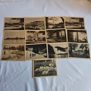 Vintage Quebec Canada Postcards Lot 11 Tourist Bureau Sepia Heliogravure Scenic‎